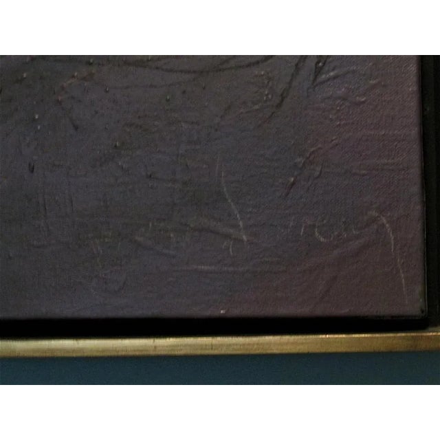 Painting " Sailboat in rough waters" Acrylic on canvas, framed with gilded edge 54 x 65 cm without frame dated: 90 (1990)...