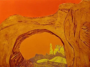 John Ross "Ear of the Wind" Signed Numbered Vintage Collagraph Etching 1970s Unframed Southwestern