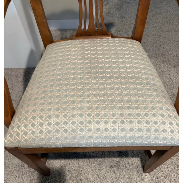 Early 20th Century Vintage Pair of Georgian III Style Mahogany Armchairs With Upholstered Seats For Sale - Image 5 of 12