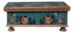 Antique Hand Painted Pine Storage Box, 1840