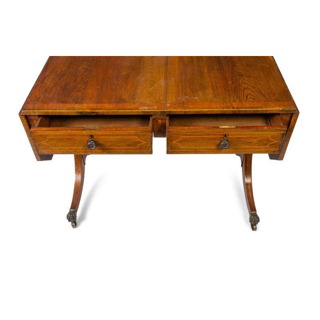 Mid 19th Century Mid 19th Century Antique English Mahogany Pembroke Writing Table For Sale - Image 5 of 9