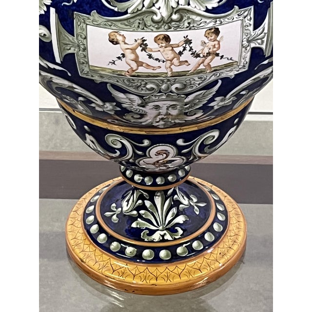 Vase with Hand-Painted Decorative Snakes from Ginori, Early 20th Century For Sale - Image 3 of 10