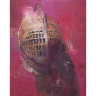 In a Shade of Its Own Glory by Elena Burykina | Oil on panel Abstract depiction of a helmet. For Sale