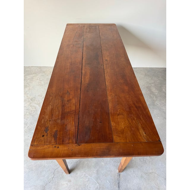 Brown Antique 19th Century French Rustic Farmhouse Table in Solid Fruitwood For Sale - Image 8 of 12