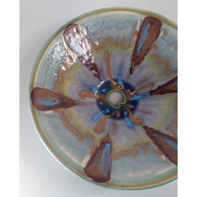 21st Century Contemporary Colorful Ceramic Pottery Centerpiece Bowl Attributed to Lasser For Sale - Image 4 of 12