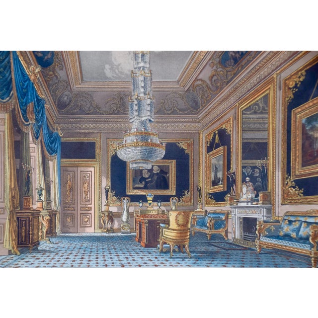 Traditional Four 19th Century Hand-Colored Engravings Depicting English Royal Residences by Charles Wild, 1816 For Sale - Image 3 of 12