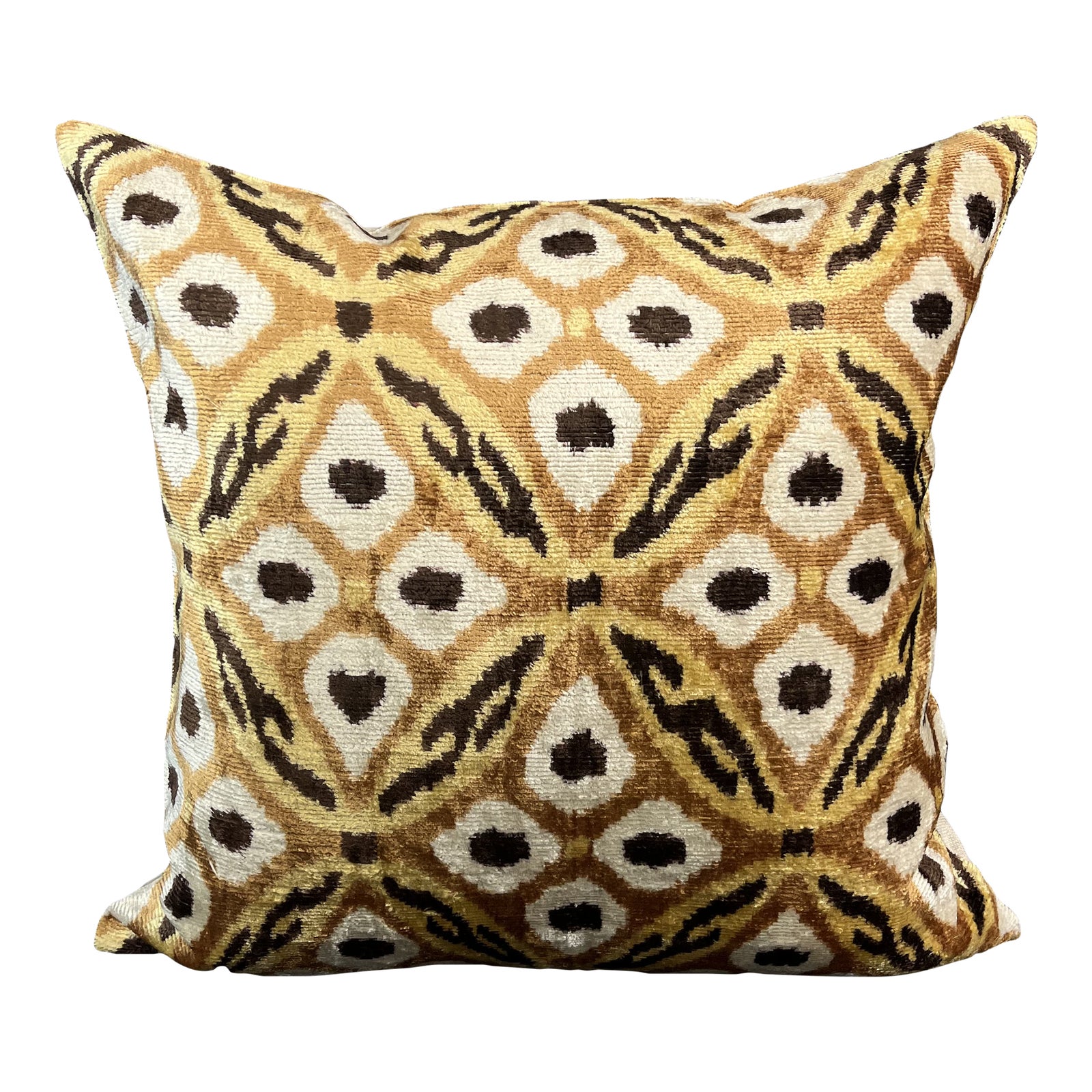 Orange and Brown Velvet Ikat Pillow Cover Chairish
