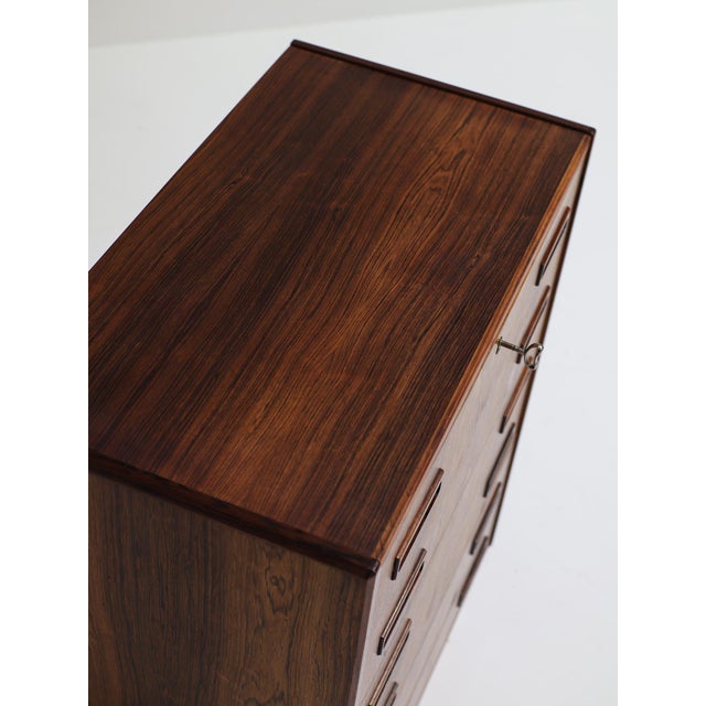 Brown Chest of Drawers in Kingwood by Børge Seindal for P. Westergaard, Denmark, 1960s For Sale - Image 8 of 17