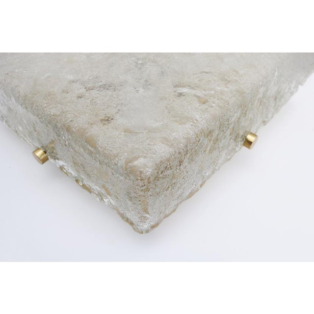 Metal Mid-Century Ice Glass and Brass Ceiling Lamp from Hillebrand Lighting, 1960s For Sale - Image 7 of 8