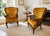 Pair of Monumental 1970s Cane and Gold Velvet Horseshoe Wingback Chairs For Sale - Image 17 of 17