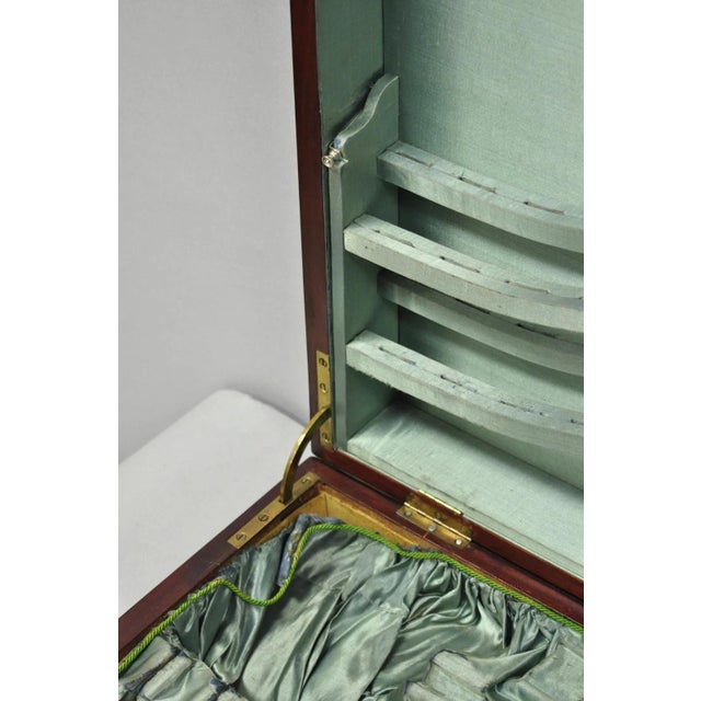 Antique S Kind & Sons Edwardian Mahogany Fitted Silverware Flatware Case Chest For Sale - Image 16 of 18