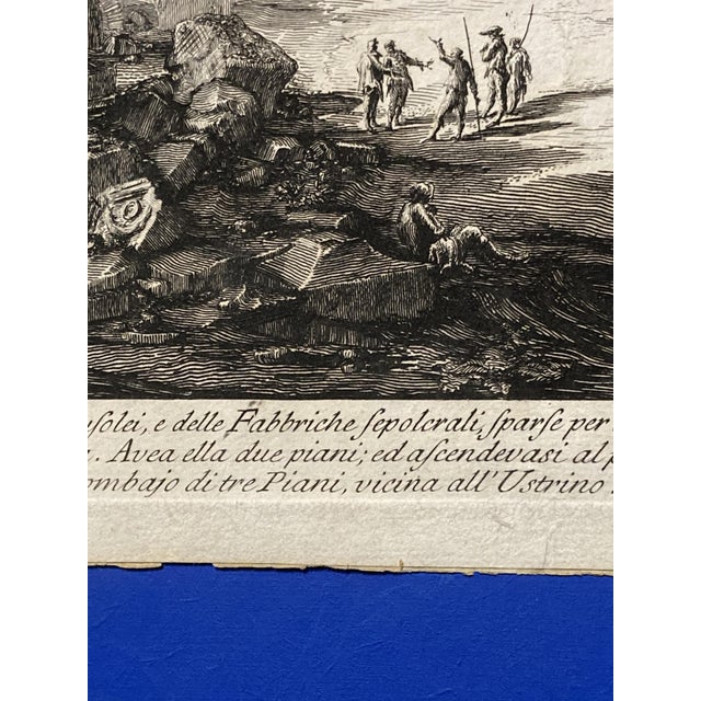 Giovanni Battista Piranesi, Vew of the Remains of the Mausoleums, Original Eau-Forte Etching, 1800s For Sale - Image 10 of 18