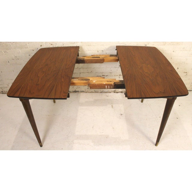 Mid 20th Century Mid 20th Century Expanding Walnut Dining Table by the Jefferson Wood Working Co. For Sale - Image 5 of 14