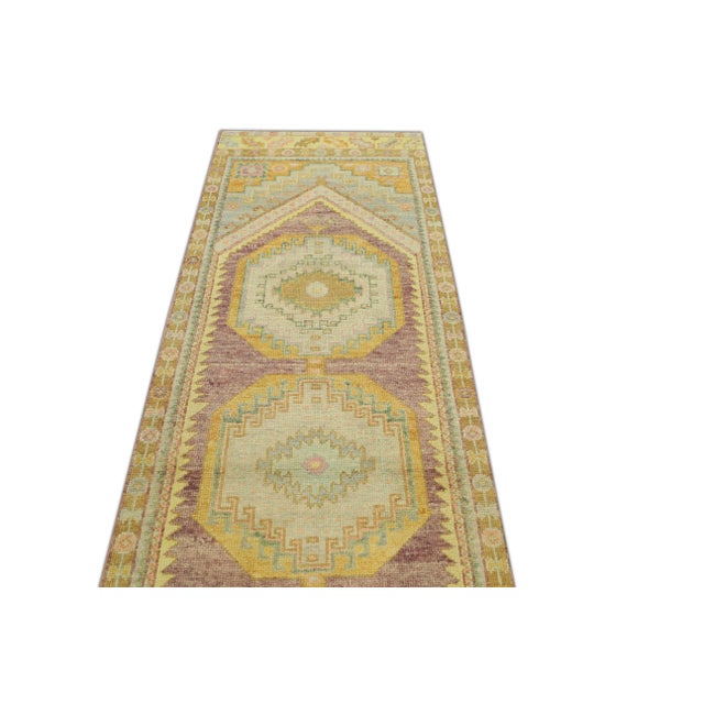 Modern Turkish Oushak Rug 2'11" x 10'1" For Sale - Image 4 of 6