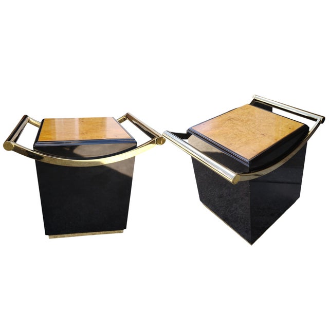 A Pair of 1970s French Hollywood Regency Side Tables, Masterfully Designed by Jean Claude Mahey for the Prestigious Maison Roméo. For Sale - Image 12 of 12