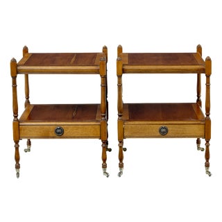 Mid-Century Yew Wood Side Tables, 1970, Set of 2 For Sale