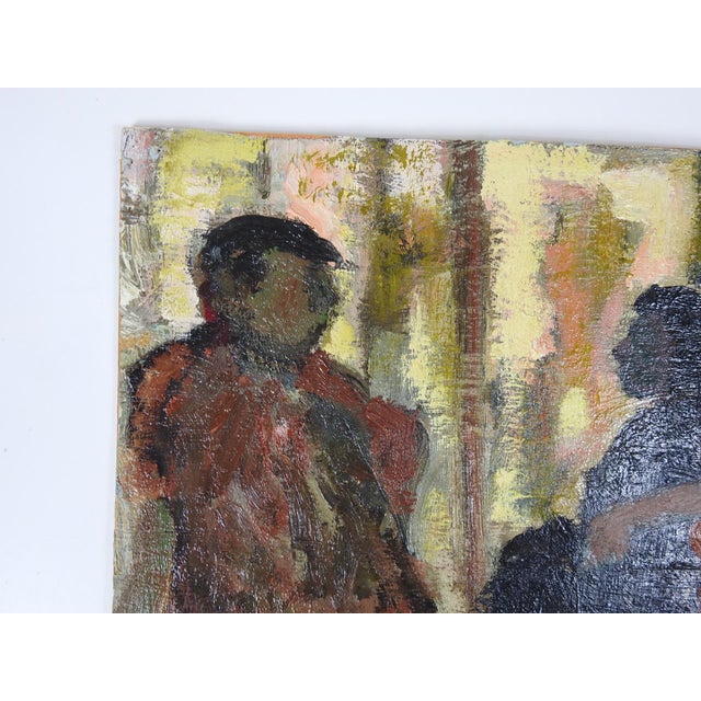 Mid 20th Century Mid 20th Century Impressionist Couple in Conversation Painting For Sale - Image 5 of 8