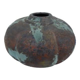 Tony Evans Decorative Art Raku Pottery Vase For Sale