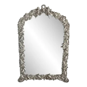 19th Century French Silverplated Putti Motif Dressing Mirror