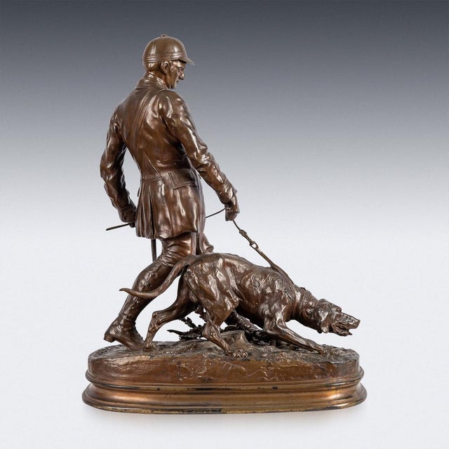 French Valet de Limier Figurine in Bronze by Pierre Jules Méne, 1870s For Sale - Image 4 of 18