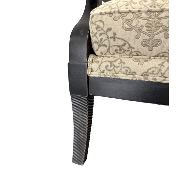 Ivory Jonathan Louis Fernand Exposed-Wood Accent Chair For Sale - Image 8 of 12