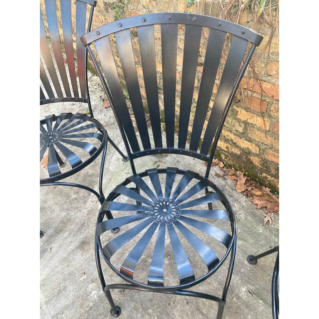 Metal Francois Carre Petite Fan Back Chairs - Set of 4 For Sale - Image 7 of 12