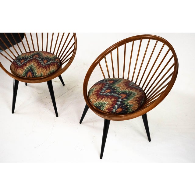 Mid-Century Modern Circle Chairs by Yngve Ekström for Swedese, Sweden, 1950s, Set of 2 For Sale - Image 3 of 17