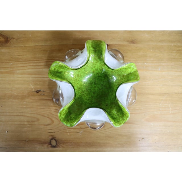 Italian Scalloped Murano Glass Dish For Sale - Image 3 of 5