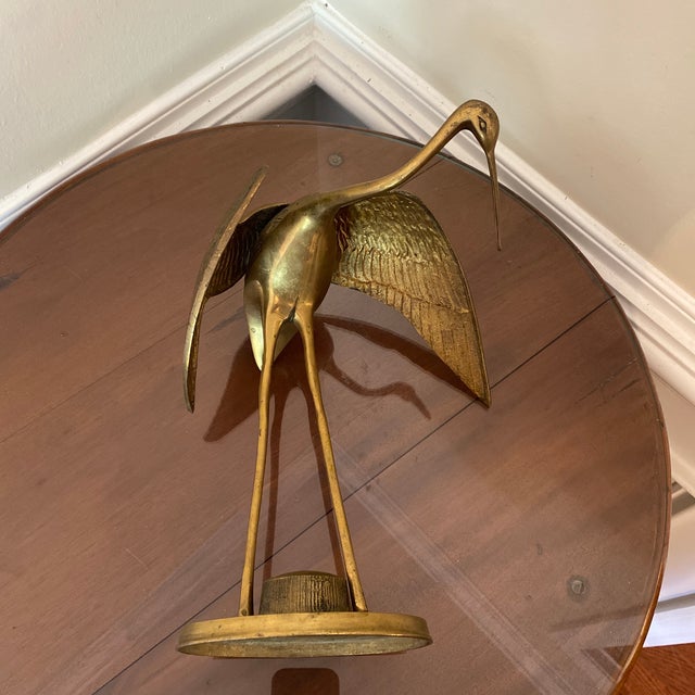 Vintage 1970s Brass Crane For Sale - Image 9 of 9