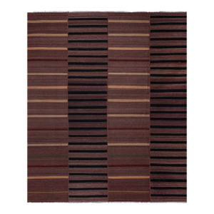 1960s Oversize Bohemian Striped Wool Kilim Rug 9'2'' X 10'6''