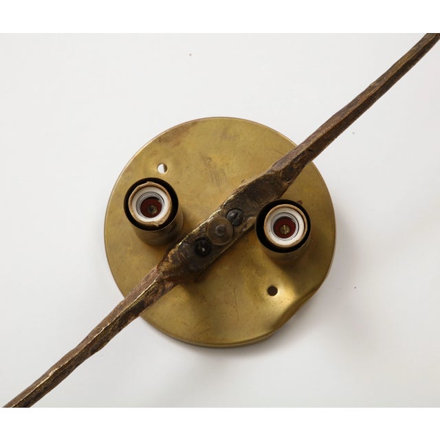 Midcentury French Gilded Iron Arrow Sconce For Sale - Image 9 of 13