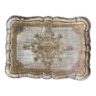 Early 20th Century Large Italian Florentine Giltwood Tray For Sale