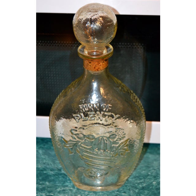 Mid-20th Century American Blown Glass Flasks Decanter Bottles Friendship Horn of Plenty Blue Amber - Set of 3 For Sale In Miami - Image 6 of 18
