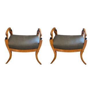 19th Century Biedermeier Benches - A Pair For Sale