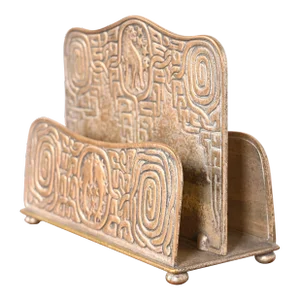 Tiffany Studios New York Zodiac Bronze Doré Double Sided Letter Rack