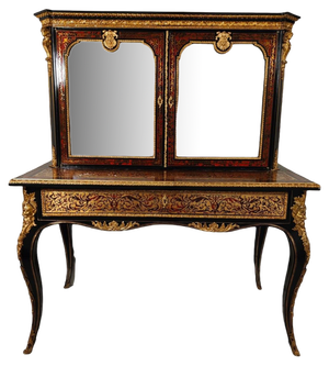 19th Century Ebonised Boulle Bonheur Du Jour Cabinet