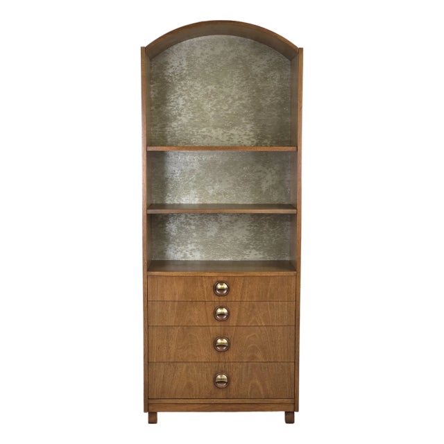 Walnut Mid 20th Century Arch Top Cabinet For Sale
