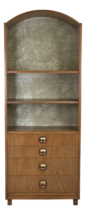 Walnut Mid 20th Century Arch Top Cabinet