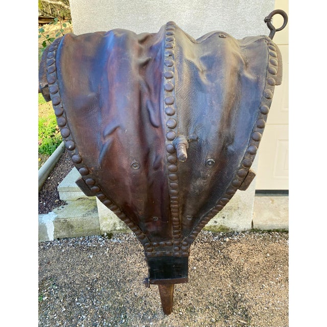 Large Antique Blacksmiths Bellows in Genuine Wood and Leather, 1890s For Sale - Image 9 of 15