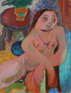 Martin Snipper Expressionist Nude Oil Painting, Circa 1940s