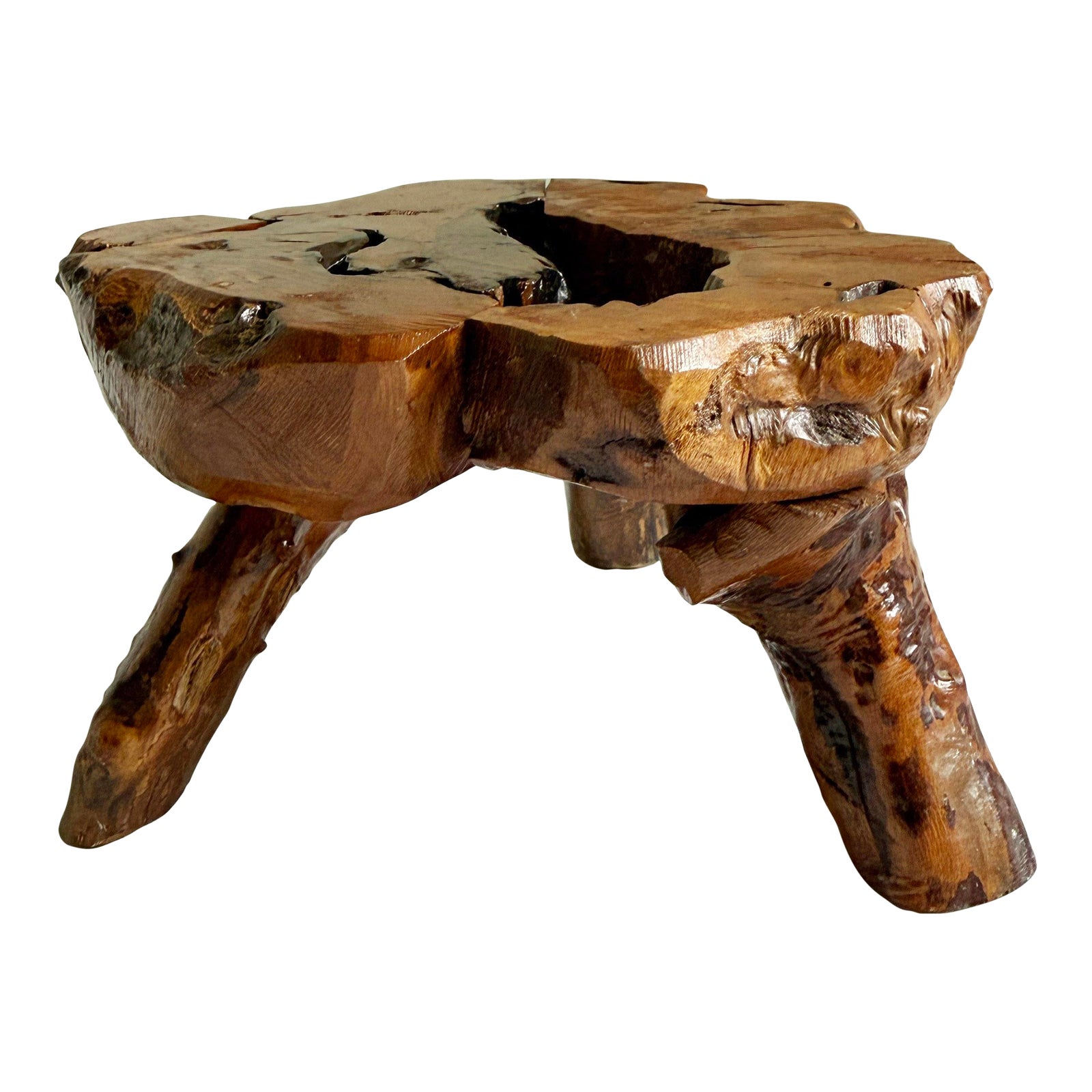 Vintage Olive Root Pedestal Riser | Chairish