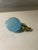 Antique French hobnail light blue newel post or finial. The post has a brass shank. When shaken, it sounds like something...