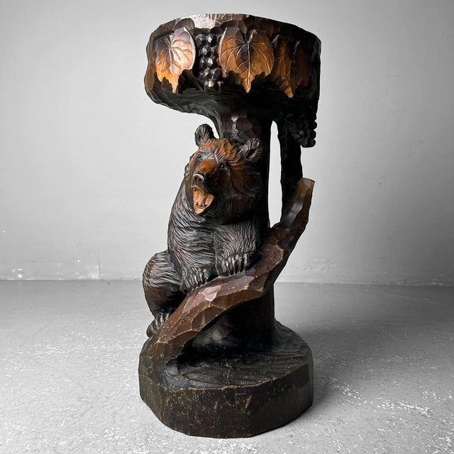 Wood Carved Bear Stand, Ainu Art, Hokkaido, Japan, 1960s For Sale - Image 12 of 18