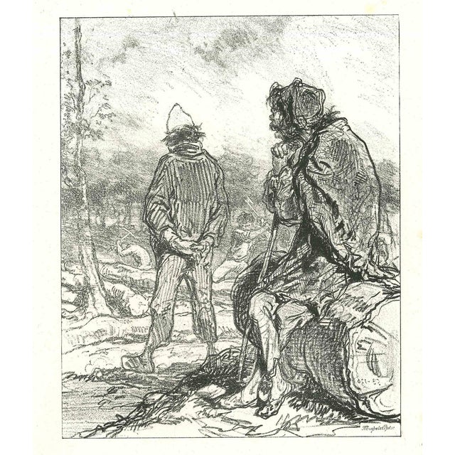 After Paul Gavarni, The Misery, Original Lithograph, 1881 For Sale