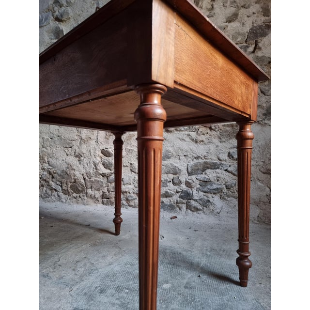 Antique French Oak Writing Table with Drawer, 1930 For Sale - Image 12 of 18