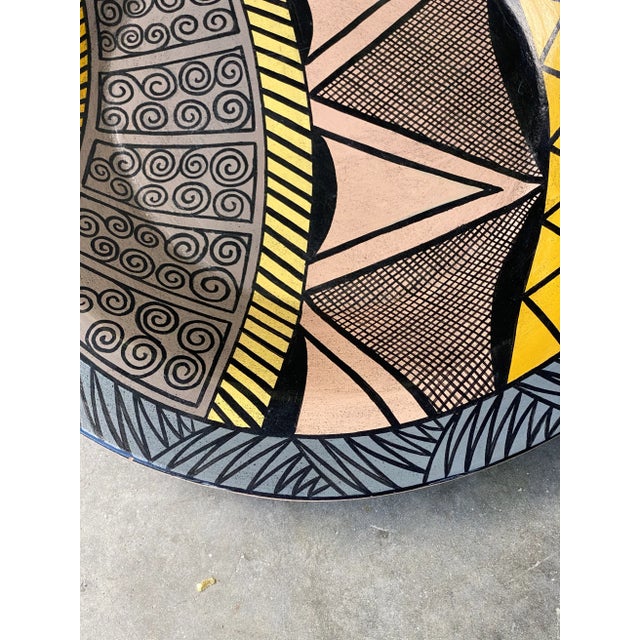 Postmodern Vintage Postmodern Hand Painted Charger For Sale - Image 3 of 8