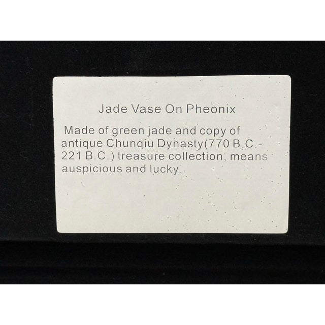 Green Jade “Vase on Phoenix” Shadowbox For Sale - Image 11 of 12