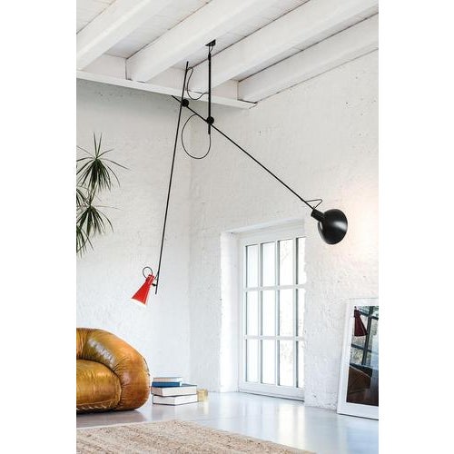Not Yet Made - Made To Order Red and Black Cinquanta Suspension Lamp by Vittoriano Viganò for Astep For Sale - Image 5 of 7
