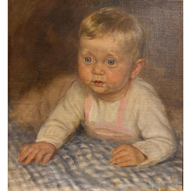 Heinrich Pforr, Grandson, 1940, Oil Painting on Canvas, in Very Good conditions. Designed 1890 to 1919 This piece is...