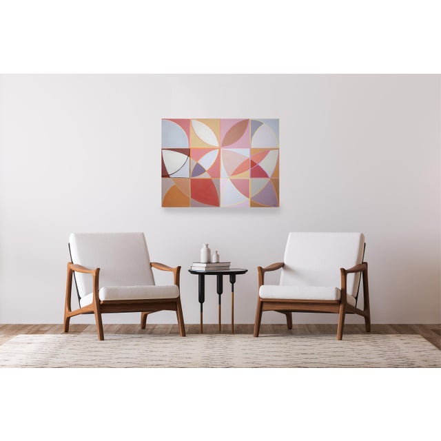 Modernist Flowers is a beautiful painting by Spanish artist Natalia Roman that combines the structured language of Bauhaus...